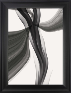 Quadro armonia astratto bianco e nero verticale cornice 64x84 per soggiorno
