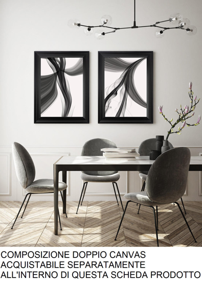 Quadro armonia astratto bianco e nero verticale cornice 64x84 per soggiorno
