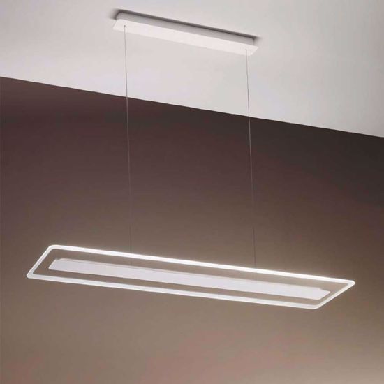 Linea light antille lampadario bianco moderno led 45w 3000k illuminazione tavolo