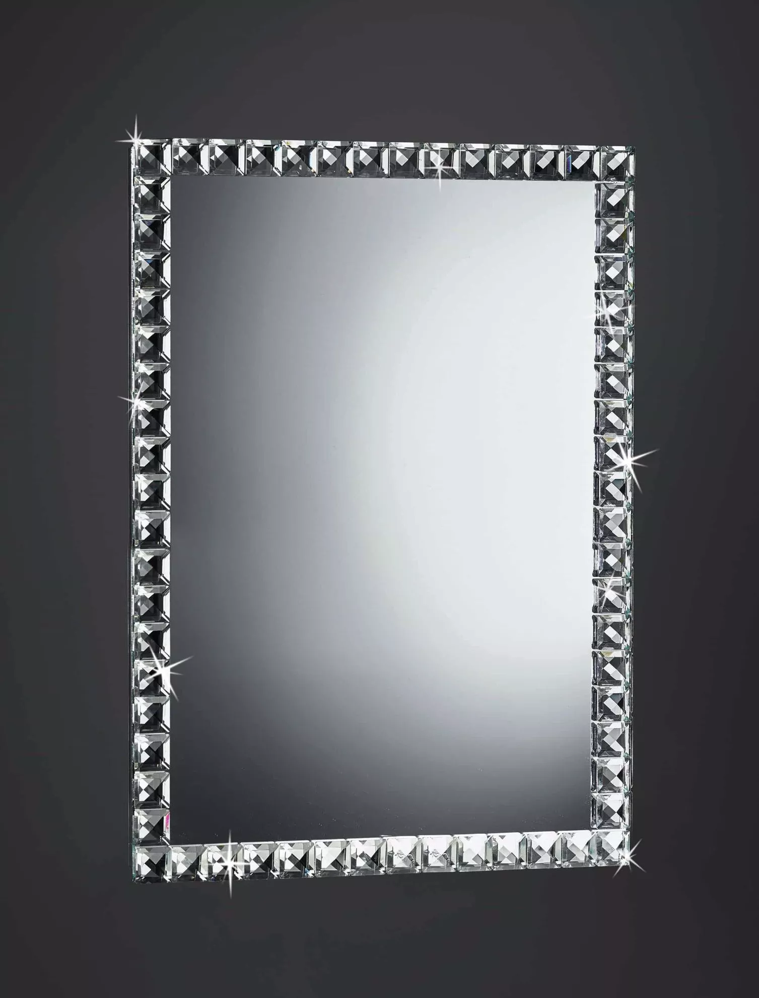 Specchio da parete di vetro cornice cristalli 40x60 rettangolare per camera  da letto - 59E8