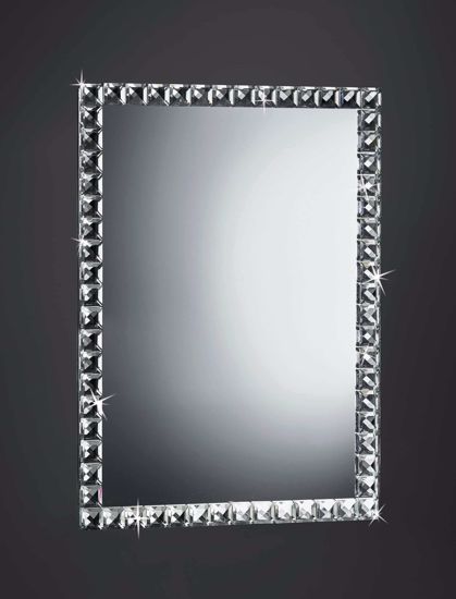 Specchio da parete di vetro cornice cristalli 40x60 rettangolare per camera da letto