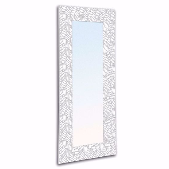 Specchiera da parete decorativa rettangolare 72x180 con cornice bianca petali