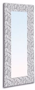 Grande specchio verticale rettangolare con cornice petali bianco grigio 180x72