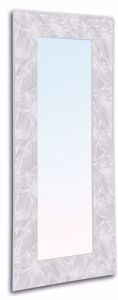 Specciera bianca rettangolare da parete moderna con cornice foglie 180x72
