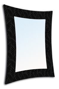 Specchio design da parete cornice nera decorata petali 115x88 per soggiorno