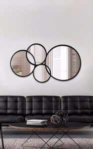 Grande specchiera da parete moderna nera 151x83 per soggiorno