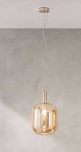Lampadario ball ambra ondaluce vetro trasparente design
