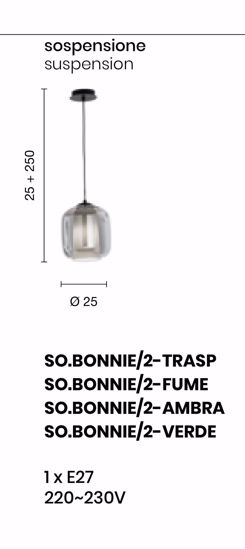Bonnie ondaluce lampada a sospensione vetro fume per bancone moderna