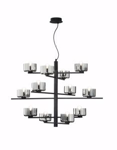 Ondaluce lampadario nero figaro 12 luci per salone moderno