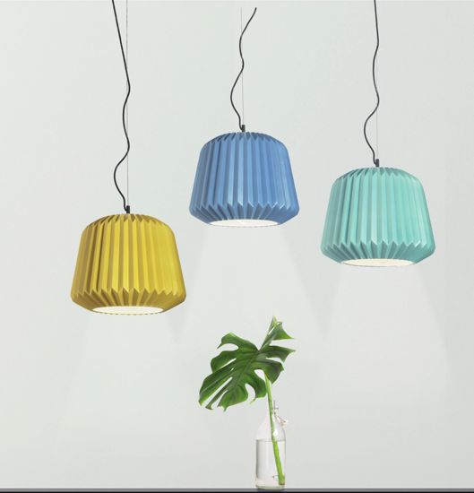 Lampadario moderno ondaluce plumcake di ceramica bianca design