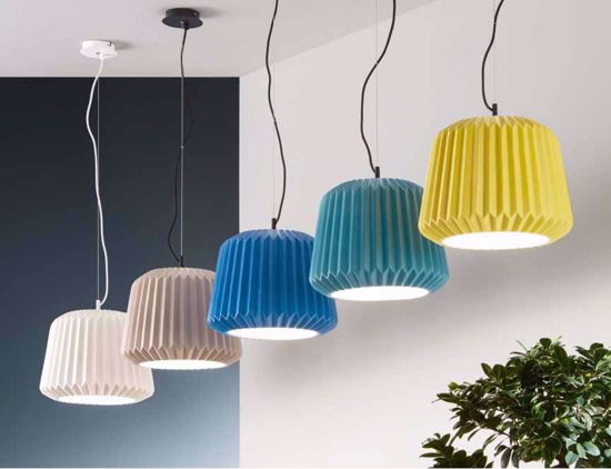 Lampadario moderno ondaluce plumcake di ceramica bianca design