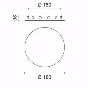 Accessorio rosone 12 fori metallo nero opaco opaco gea luce