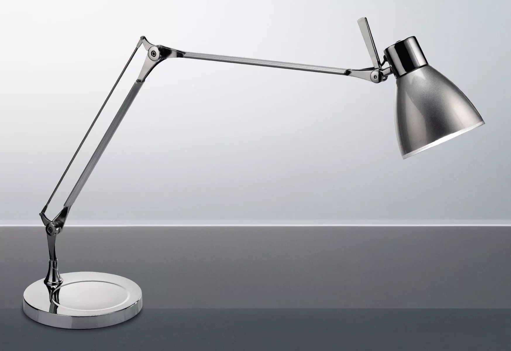 Lampada da tavolo, lampada da soggiorno, lampada da scrivania, lampada  moderna con braccio orientabil, metallo alu