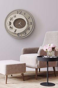 Orologio da parete per soggiorno moderno design sabbia avorio bronzo