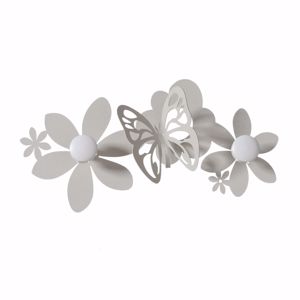 Appendiabiti da parete per cameretta farfalle design moderno bianco avorio