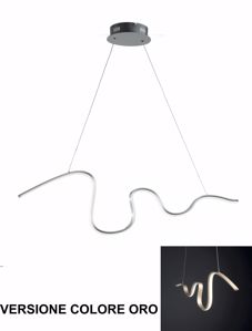 Snake oro ondaluce lampadario design moderno led 40w 3000k dimmerabile