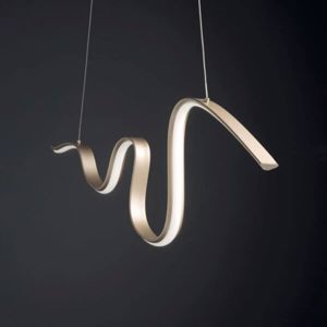 Snake oro ondaluce lampadario design moderno led 40w 3000k dimmerabile