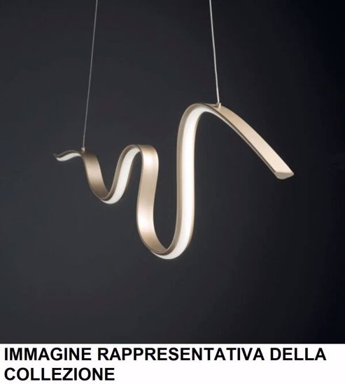 Lampadario snake silver ondaluce design moderno led 40w 3000k dimmerabile