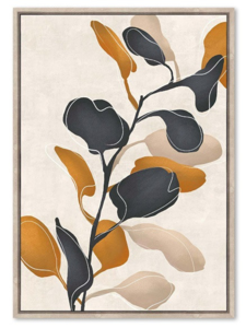 Coppia quadri verticali moderni foglie colori variopinti decorativi 50x70