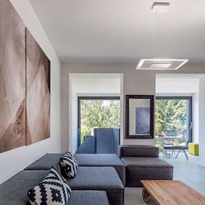 Aruba linea light lampadari moderni soggiorno led 19w 3000k dettaglio cromo