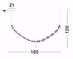 Lampadario a sospensione elegante perle trasparenti per soggiorno led 3200k dimmerabile