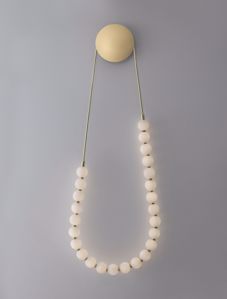 Grande applique elegante collana di perle oro led 50w 3000k dimmerabile