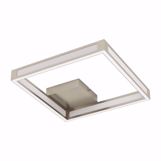 Plafoniera grigio nickel quadrata led 12w 3000k moderna