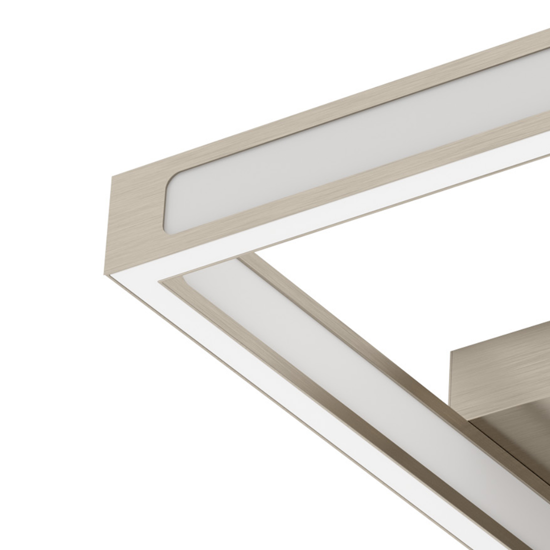 Plafoniera grigio nickel quadrata led 12w 3000k moderna