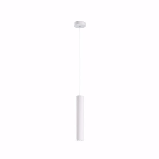 Birba linea light lampadario cilindro pendente 30cm gu10 metallo bianco cavo estendibile