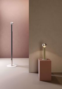 Linea light birba lampada da tavolo moderna cilindro alluminio lucido