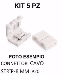 Dai301 confezione 5 pz kit connettori cavo-strip 8 mm ip20