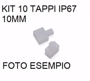 Set 10pz kit tappi con buco e senza buco 10 mm dai306 ip67 per esterno