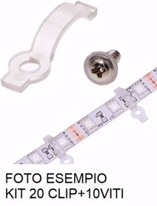 Dai309 set 10 clips fissaggio 20 viti per strip led ip67 larghezza 10 mm7