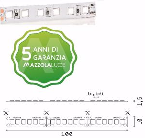 Strip led da soffitto 40w mt 4000k alta luminosit&agrave; 24v bobina 3mt per interni