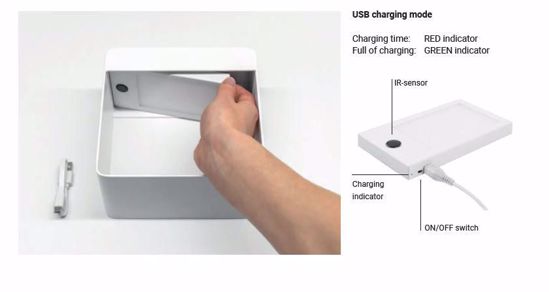 Lampada da scrivania linea light dama senza fili cavo usb metallo nero moderno