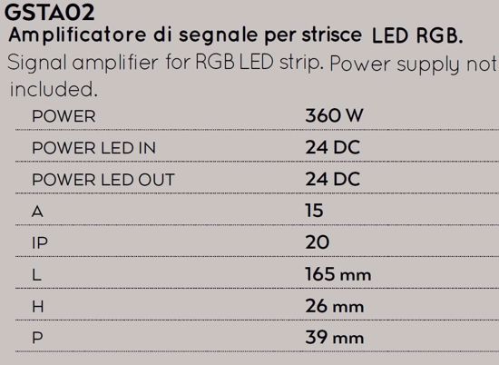 Gea luce accessorio amplificatore di segnale per strisce led rgb