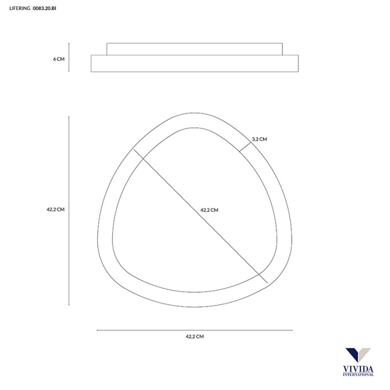 Lifering vivida plafoniera led bianca 3000k 4000k dimmerabile design moderno