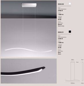 Lampadario moderno led 3000k 4000k bianco per soggiorno vivida lil wave