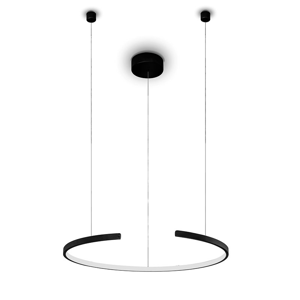 Lampadario moderno led 25w 3000k 4000k vivida olympic nero