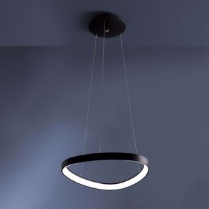 Lampadario nero moderno led 48w 3000k 4000k dimmerabile vivida lifering