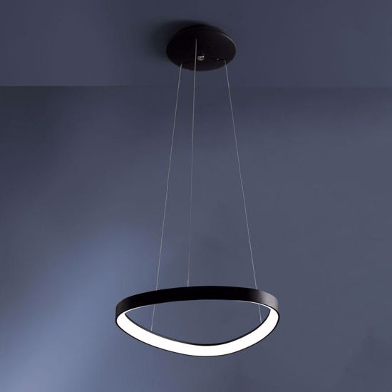 Lampadario nero moderno led 48w 3000k 4000k dimmerabile vivida lifering