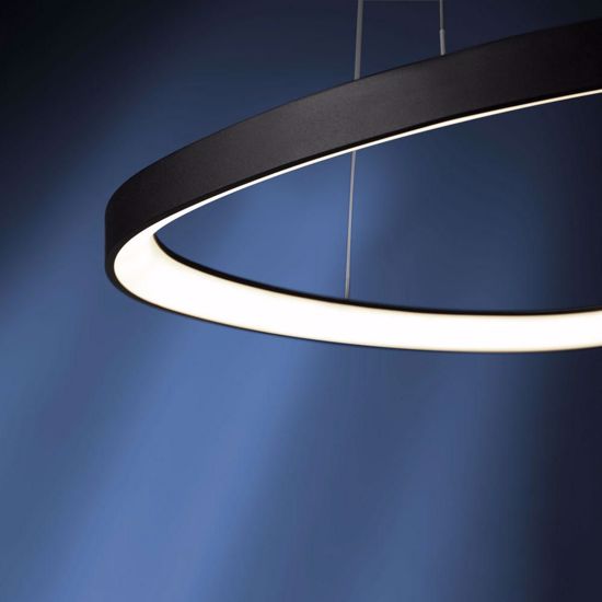 Lampadario nero moderno led 48w 3000k 4000k dimmerabile vivida lifering