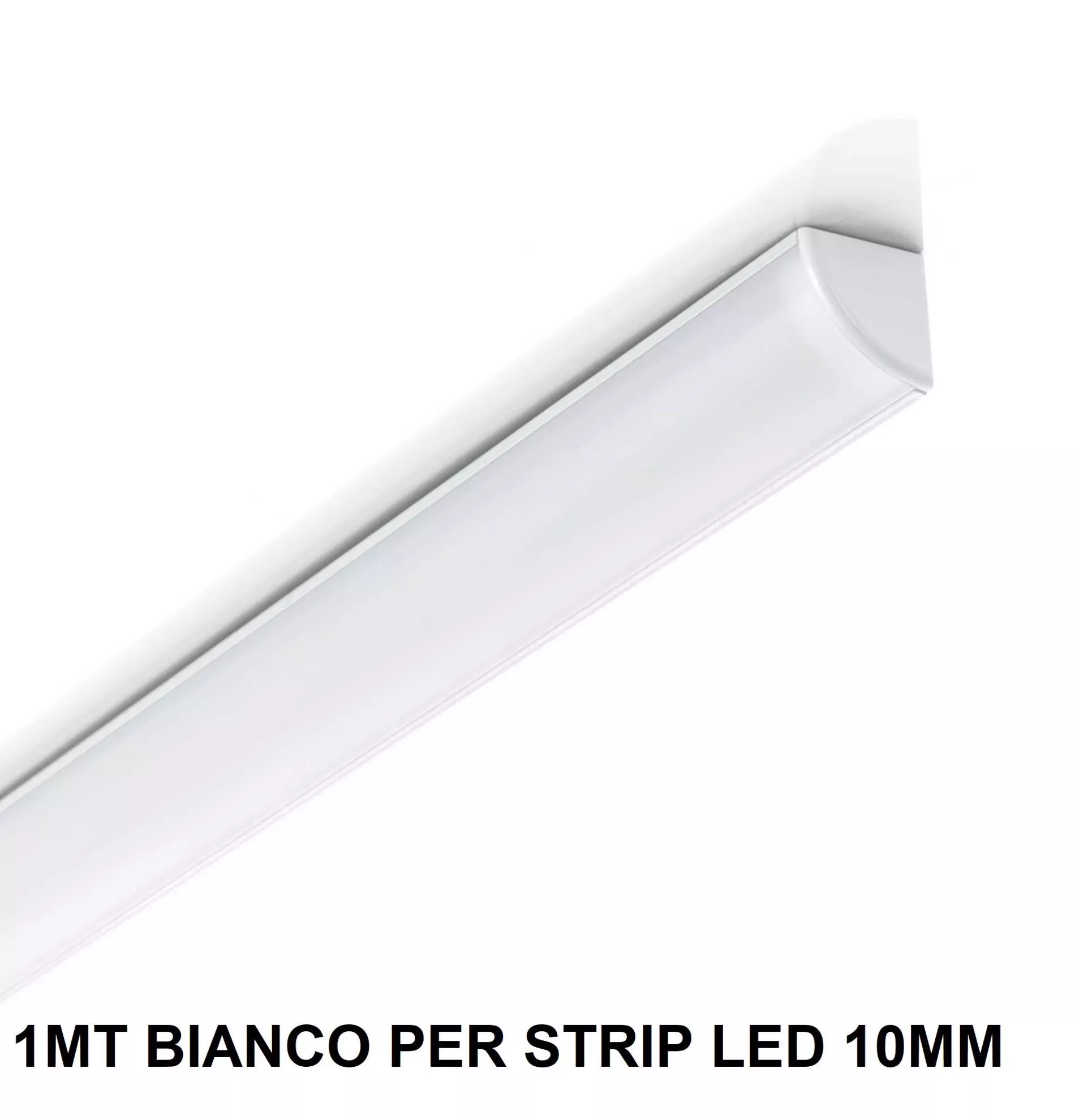 Profilo esterno 1mt alluminio angolare rotondo per strip led max 11mm  bianco kit diffusore - 4C1A