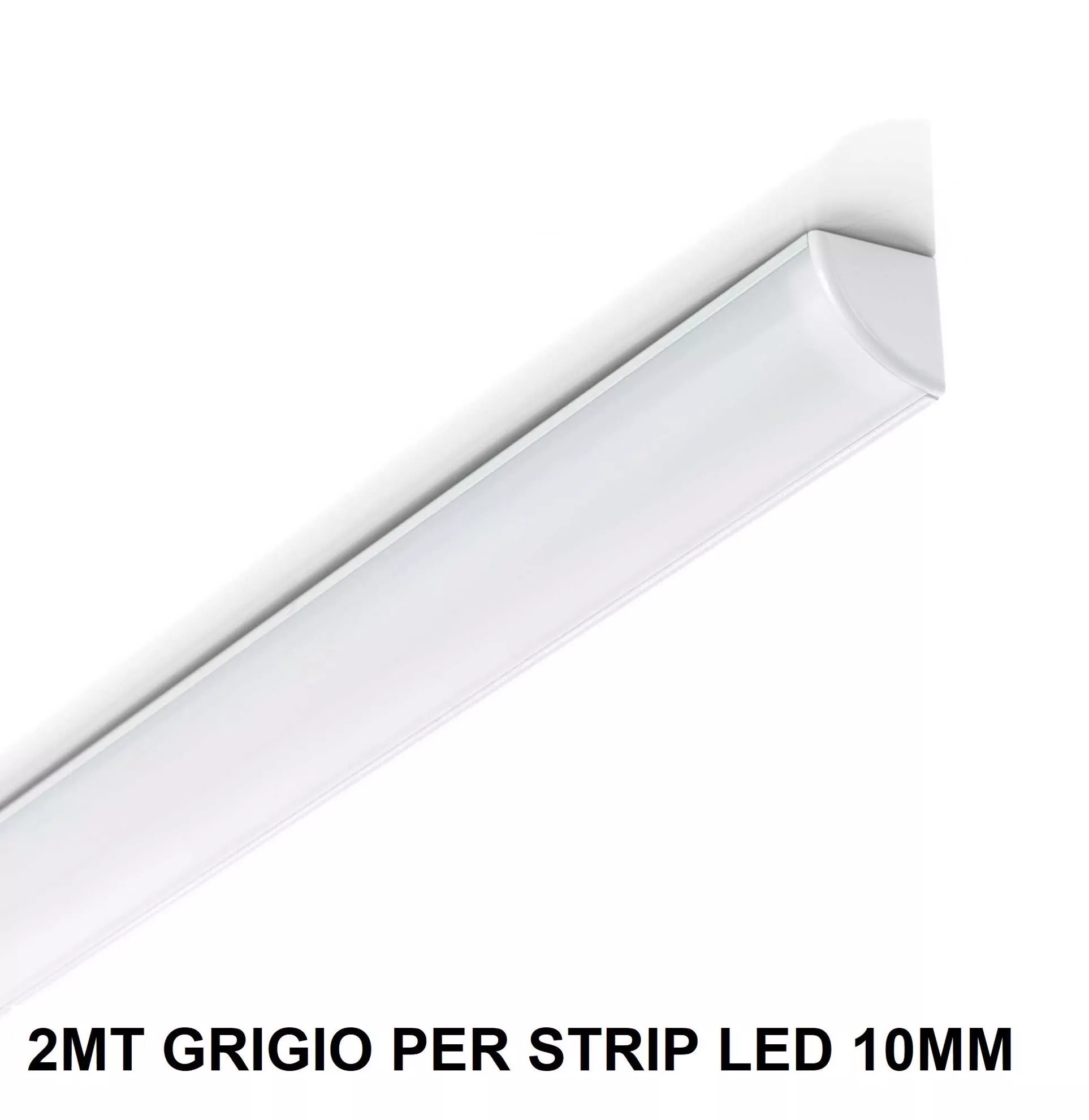 Profilo esterno 2mt angolare rotondo grigio per strip led max 11mm