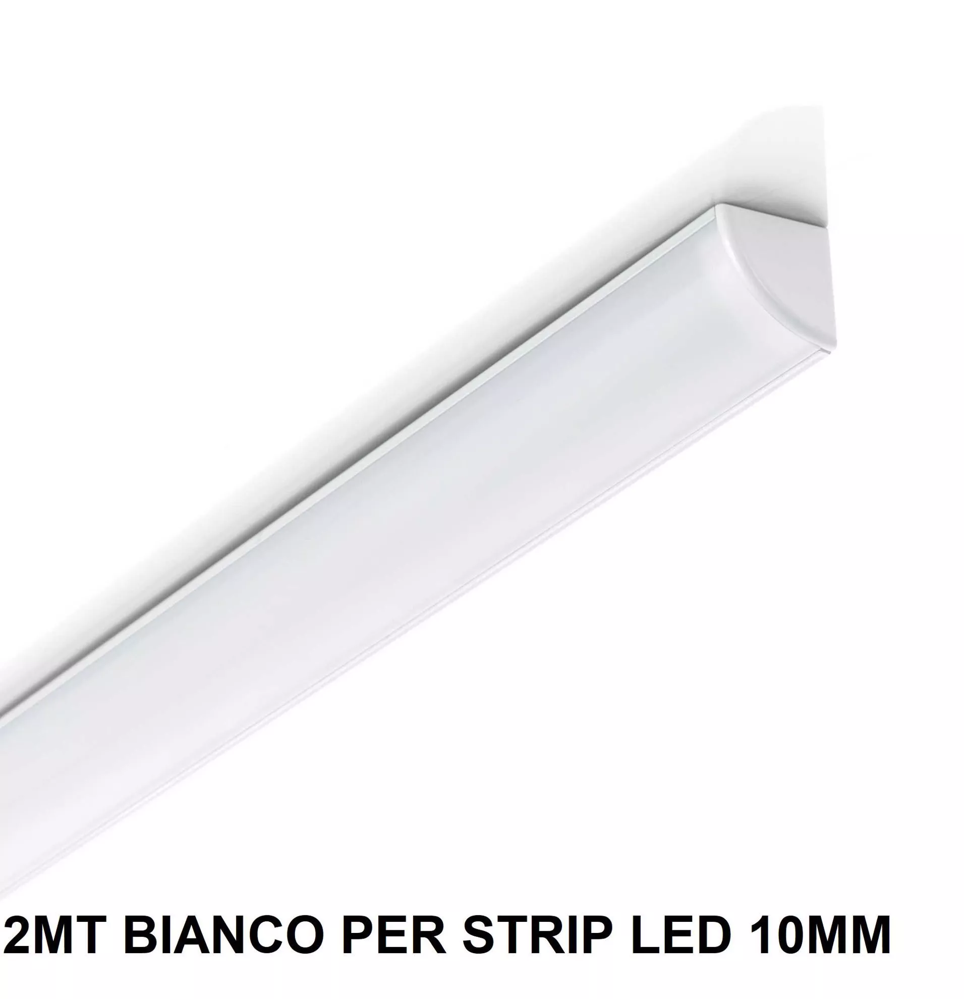 Profilo esterno 2mt angolare alluminio bianco con diffusore kit per strip  led max 11mm - 6AD9