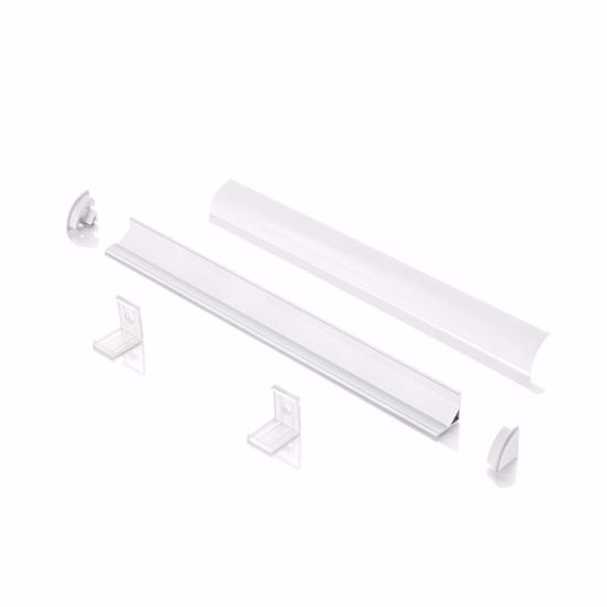 Profilo esterno 3mt angolare rotondo bianco con diffusore kit per strip led max 11mm