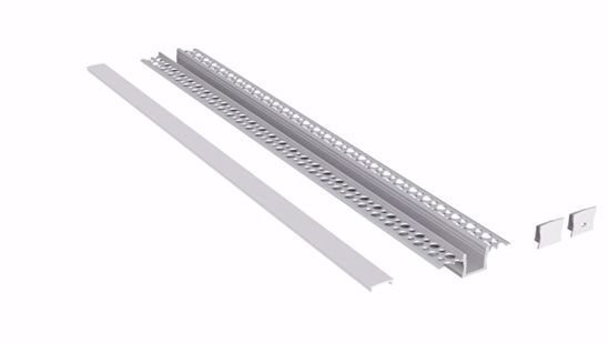 Profilo alluminio da incasso 2mt diffusore tappi per strip led max 10mm gea jeppe f
