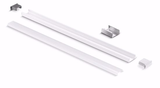 Gea luce profilo plafone bianco 2mt kit diffusore staffe tappi per strip led max 10mm