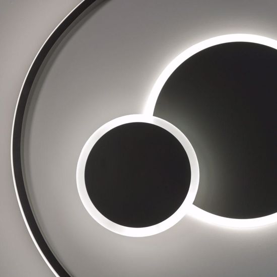 Plafoniera moderna 35cm cerchi grigio design vivida 30w 3000k 4000k