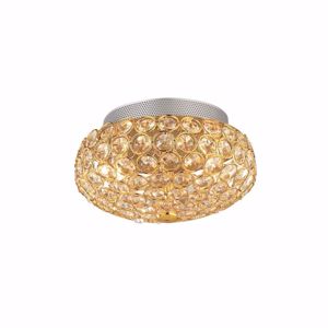 King pl3 piccola plafoniera oro lucido rotonda ideal lux